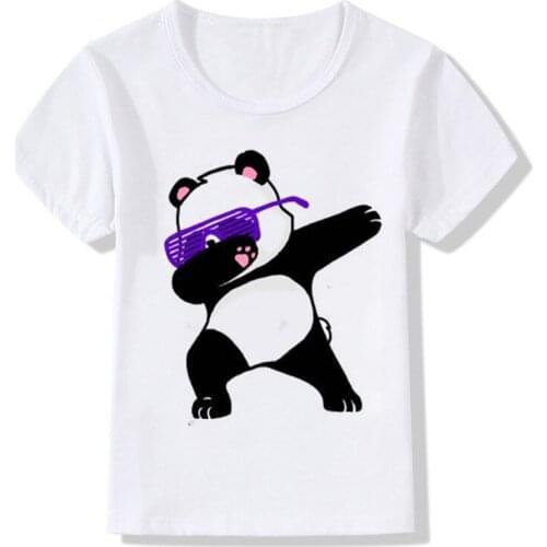 New Panda Cartoon Funny T-Shirts for Boys Kids Summer Clothes Boys Girls