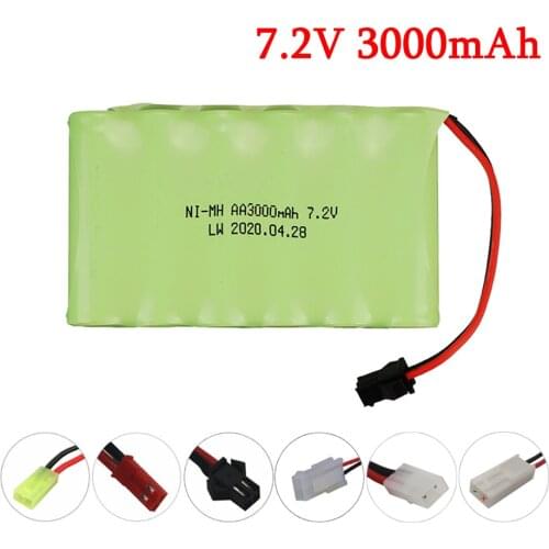 Upgrade 3000mah 7.2v Rechargeable Battery For Rc toys Car Tanks Robots NiMH Battery AA 7.2v 3000mah Batteries Pack For Rc Boat