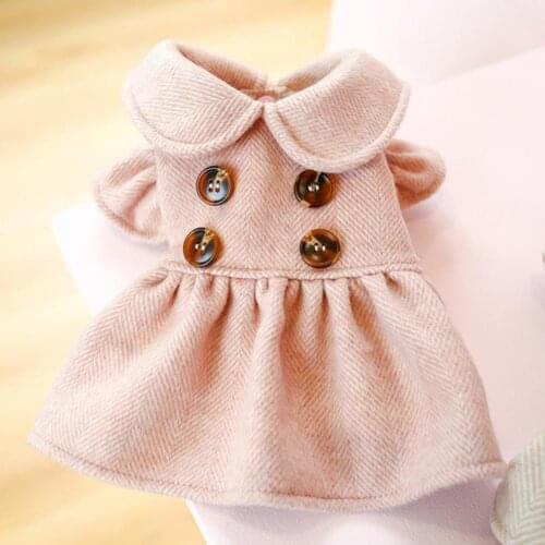 Autumn Dog Dress Elegant Design Windproof Casual Small Dog Winter Warm Clothes Party Puppy Costume