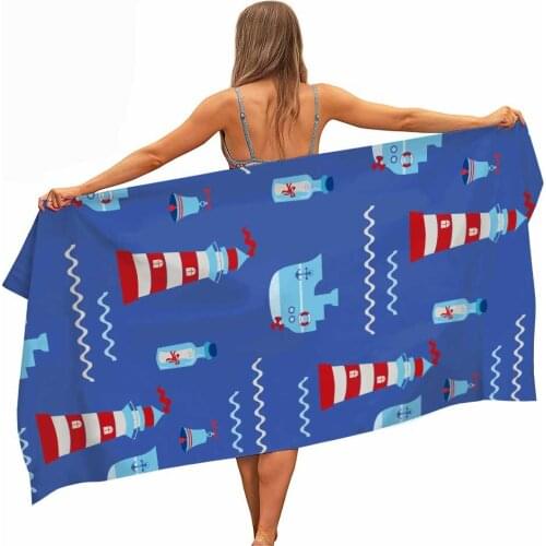 Cartoon lighthouse floating bottle microfibre pool beach towel Portable towel Fast drying Outdoor Travel Floating ceiling