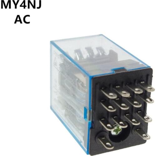 1PCS LED MY4 General Purpose Relay 4pdt,14pins relais AC 12V 24V 36V 48V 110V 220V 380V MY4NJ relay switch