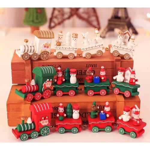 Christmas decorations Christmas wooden train childrens kindergarten Christmas gifts Christmas presents Christmas presents