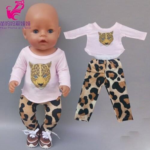 Fit for 43cm new born baby doll long sleeve shirt 18 inch doll clothes trousers