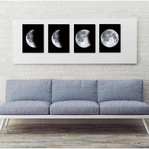 Modern Style Moon Picture Decor For Family Living Room Layered Moon Lunar Eclipse Shadow Poster Wall Art Canvas Decor Painting