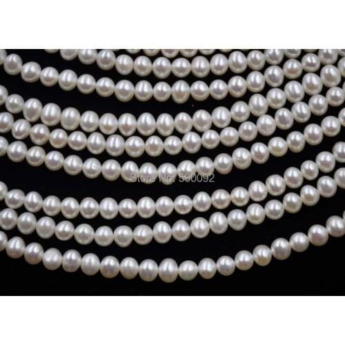 Wholesale 4-5mm natural white genuine fresh water pearl strings