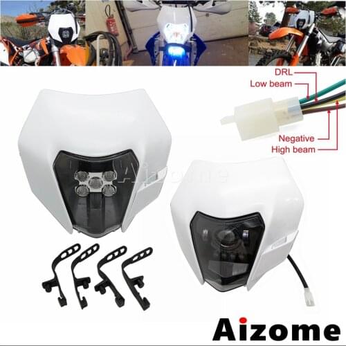 Supermoto Headlight Universal Headlight Fairing LED Motorcycle Headlight Headlamp For Enduro SX XC EXC FC TCE 2020