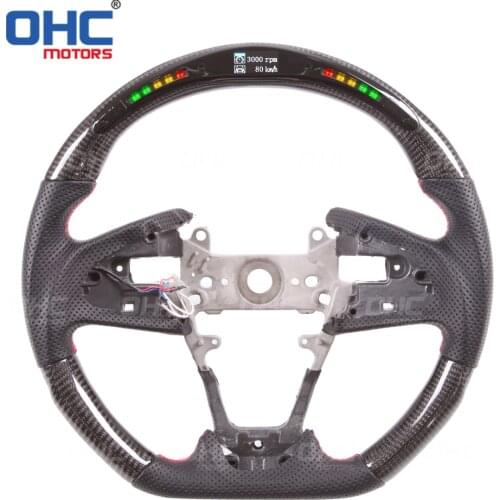 Real Carbon Fiber LED Steering Wheel compatible for Civ-ic FC Si Type - R FK7 FK8