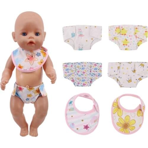 Doll Panties And Mouth Towel Suit For 18 Inch American&43 Cm Baby New Born Doll Generation Christmas Girl`s Toy