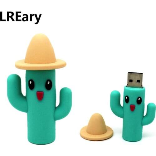 Cute green plant cactus usb flash drive pendrive disk memory stick Pen drive mini gift 128mb 4GB 8GB 16GB 32GB 64gb