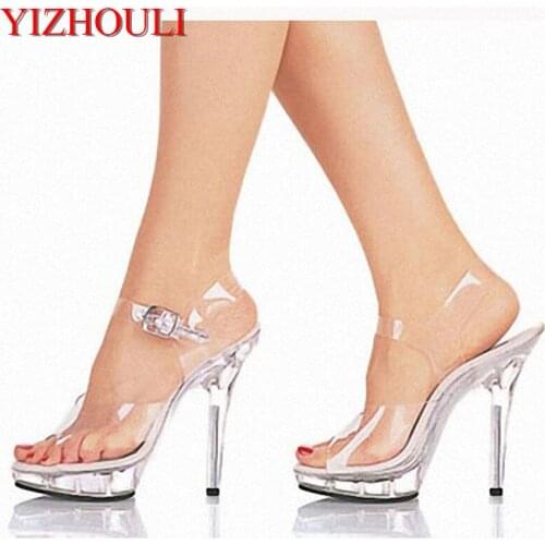 13cm high-heeled shoes lady platform crystal sandals low price dance shoes 5 inch high heels sexy stripper shoes