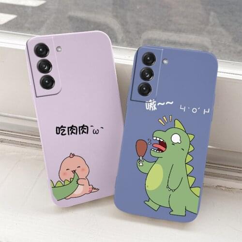 Angry Dinosaur Liquid Case For Samsung Galaxy S21 S20 FE S10 S9 Ultra Plus S10e Note 20 ultra 10 9 Plus Soft Phone Cover Case