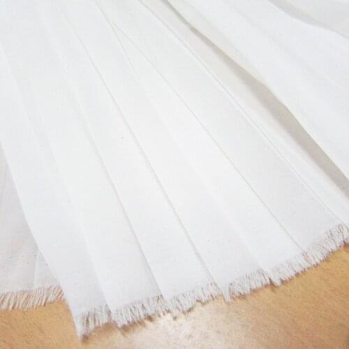 10 Meters 150CM 59" Wide off white Ruffled Pleated Chiffon Fabric Solid Dress Clothes Materials LX143 2/4