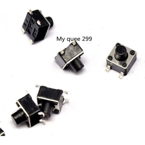 100Pcs 4.5*4.5*5mm SMD Tact light touch switch 3 pin side button Micro button 4.5X4.5X5H