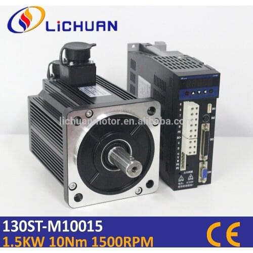 1.5KW Servo Motor Driver Set 130 Frame 130ST-M10015 10NM 1500RPM 3m Encoder and Power Cables,AC Servo Set for Mechanical Arm