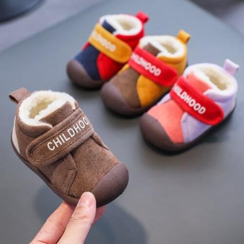2021 Toddler Infant Winter Boots Warm Plush Baby Girls Boys Snow Boots Outdoor Windproof Children Boots Soft Bottom Kids Shoes