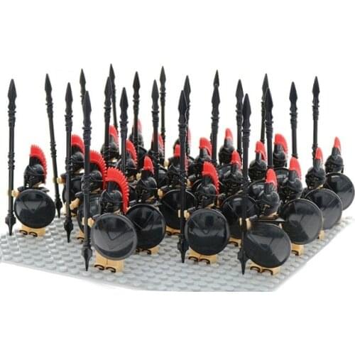 21PC plastic block ancient roman knight minifigure soldier statue building block accessories DIY mini figure superhero set toy