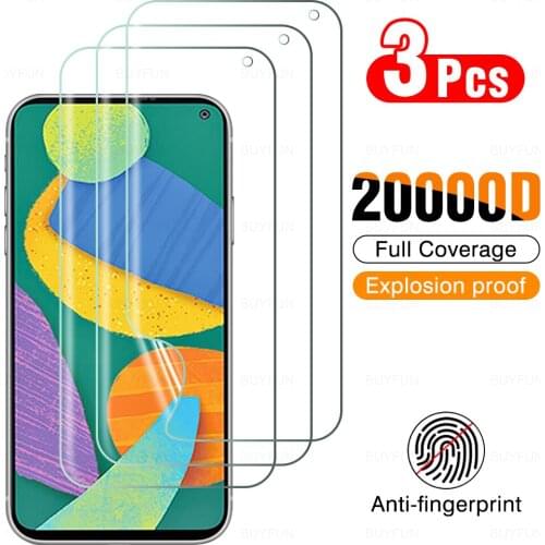 3Pcs Full Cover Hydrogel Film For Samsung Galaxy F52 5G Screen Protection For Sansung Sumsung F 52 6.6" Protector Film Not Glass