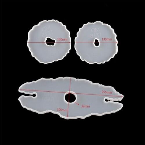 3Pcs Handmade Wine Glass Rock Epoxy Resin Mold Bottle Shelf Storage Coaster Resin Casting Tray Mould Tools Kit Art Craft