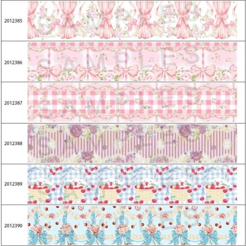 5 Yards Beautiful Lolita Floral Print Grosgrain/Satin Ribbon Sweet and Cute Kawaii Pink DIY Crafts Japanese DIY Decoration