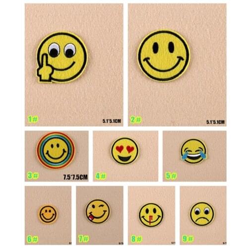 Diy applique clothing embroidery patch iron on smile 50 sets