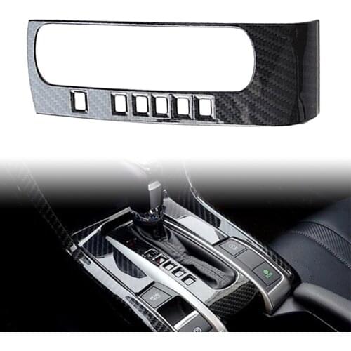 For Honda Civic 10th 2016 2017 2018 2019 Carbon Fiber ABS Gear Shift Knob Panel Cover Trim LHD