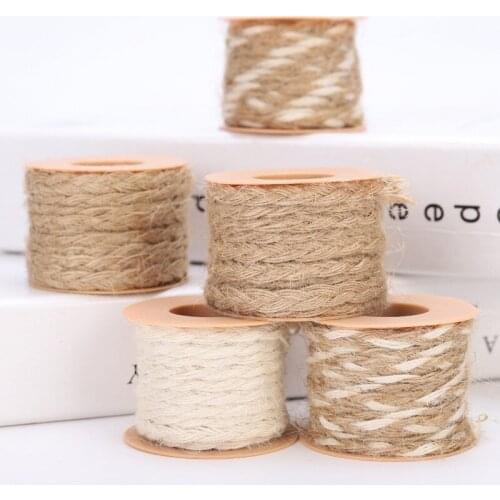 5m Natural Burlap Braided Hessian Jute Twine Hemp Rope Roll DIY Handmade Craft Wedding Birthday Party Gift Wrapping Decoration