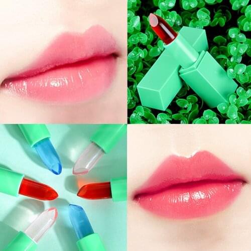 Crystal Color-changing Lipstick Moisturize Jelly Lipstick Aloe Vera Gel Non-fading Non-stick Cup Natural Lip Balm Makeup TSLM1