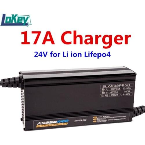 24V Smart Charger 17A Fast Charger 8S 29.2V Lifepo4 7S 29.4V Li ion Lipo Lithium Battery Aluminum Charger