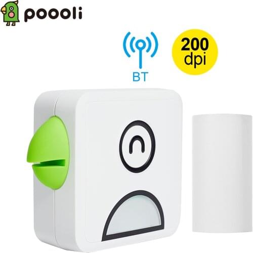 Poooli L1 Pocket Thermal Photo Printer 200dpi Portable BT Wireless Receipt Label Sticker Maker for Work Plan Memo Study Notes