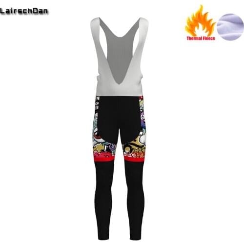 SPTGRVO Mens Cycling Bib Winter Thermal Fleece Cycling Bib Pants Trouser Cycling Tights Pro Team Gel Padded MTB Bike Long Pants