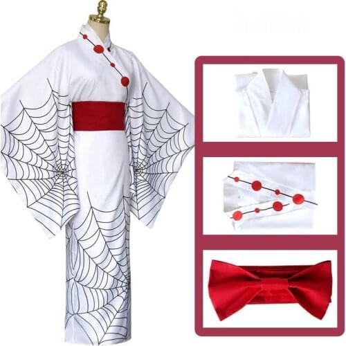 Cosplay New Anime Demon Slayer Kimetsu No Yaiba Spider Oni Ayaki Rui Costume Mens Kimono Full Set Halloween Party Costume