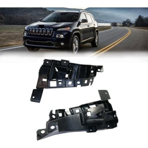 2Pcs Car Front Mudguard Bracket Bumper Bracket For Jeep Cherokee 2014-2018 68210064AD Black Steel