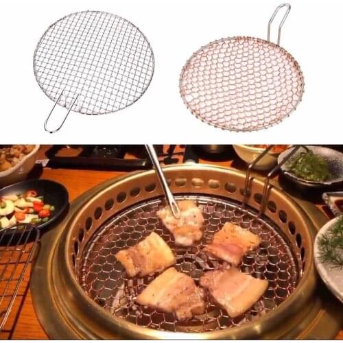 Stainless Steel Round Barbecue BBQ Grill Net Meshes Rack Camping Hiking Cooking Y5JC