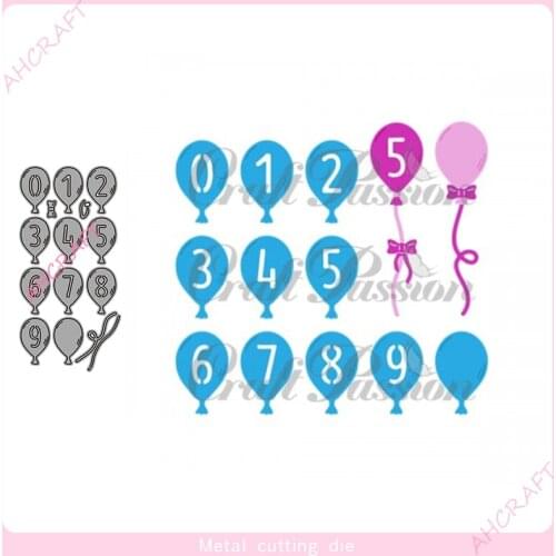 Number balloon Metal Cutting Dies for DIY Scrapbooking Photo Album Decorative Embossing PaperCard Crafts Die2020