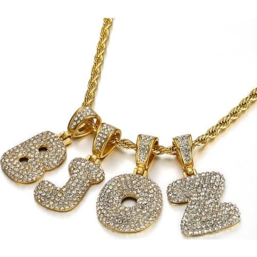 Fashion Jewelry gold color 316L Stainless Steel Letter with rhinestone Pendant & Necklace Choker Necklaces Women Bijoux