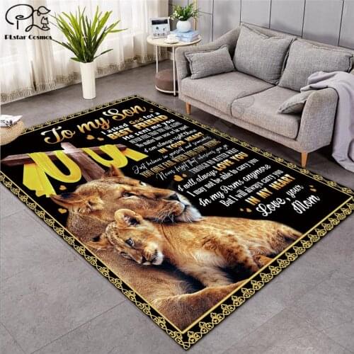 To My Son Letter Pattern Fashion Soft Flannel 3D Printed Rugs Mat Rugs Anti-slip Large Rug Carpet Home Decoration 06