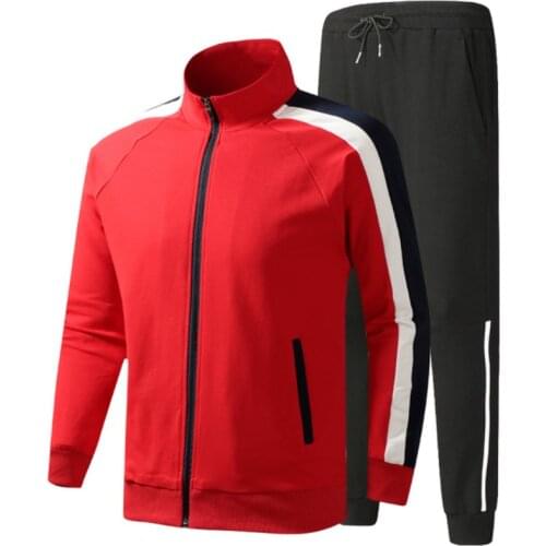 Mens pure cotton Autumn Tracksuits Man Sportswear Jacket+Pants 2PCS Sets Casual Sweatsuit Males Walking women Running Sets