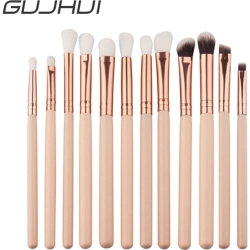 GUJHUI 12pcs /set Makeup Brushes Set Powder Foundation Eyeshadow Eyeliner Lip Brush Tool