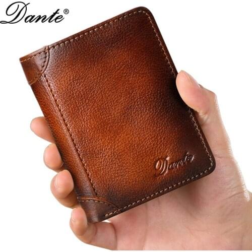 New 2021 Luxury Designer Wallets Men Leather Wallet RFID Security Brush Business Leisure Vintage Money Bag Fashion Coin Purses