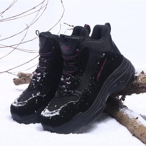 2020 new winter outdoor womens shoes plus velvet warmth travel leisure sports travel snow boots ladies thick-soled cotton boots