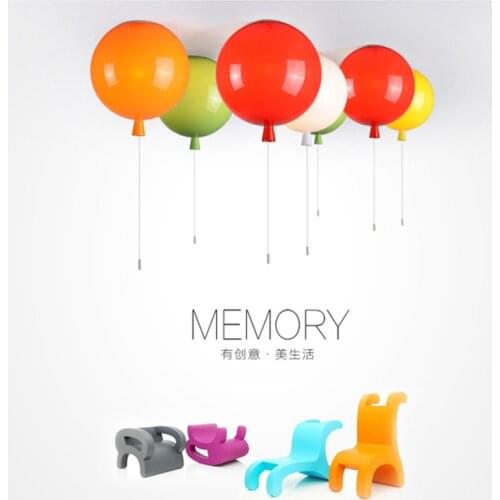 Novelty Led Ceiling Lights Fixture Bedroom Acrylic Lampshade Balloon Colorful Lamp with Switch Home Deco Kids Hanging Children