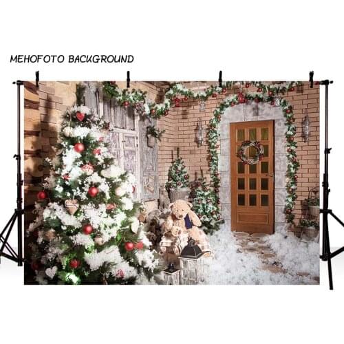 Christmas Background Fireplace Tree Winter Snow Window Backdrop Interior Baby Birthday Photography Background For Photo Studio
