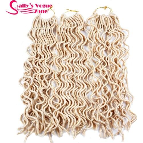 Sallyhair Faux Locs Curly Synthetic 1 Pack 24 Strands/Pack 10 18inch 8 Colors Crochet Braids Hair Extension Locks Blonde Black