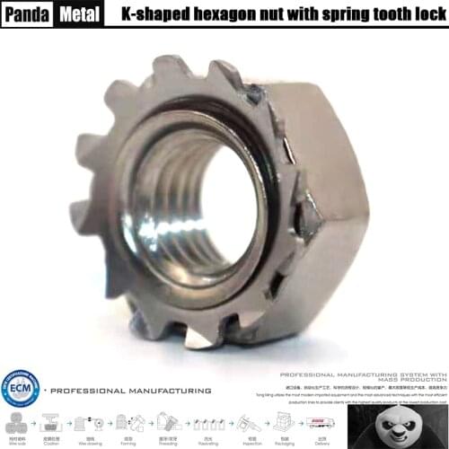 304+420 stainless steel K-type hexagon nut, multi-tooth K-type nut, blind nut with teeth M3M4M5M6M8M10
