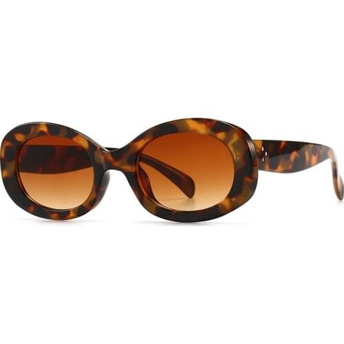 2021 Retro Oval Sunglasses Women Men Fashion Brand Designer Nails Eyewear Trending Blue Pink Gradient Sun Glasses Shades UV400