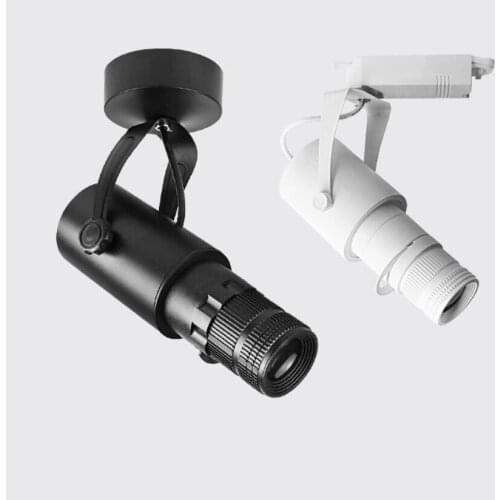 10pcs Led Spotlight Track Stage Camera Projection Spotlight Zoom Adjustable Focus Light for Showcase Background Wall Lighting