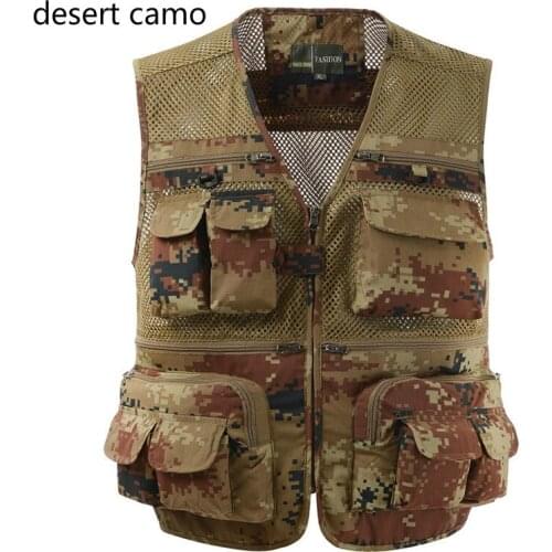 Outdoor Men Camouflage Mesh Breathable Vest Outdoor Fishing Angling Hunting Men Summer Mesh Casual Vest Thin Sleeveless Coat