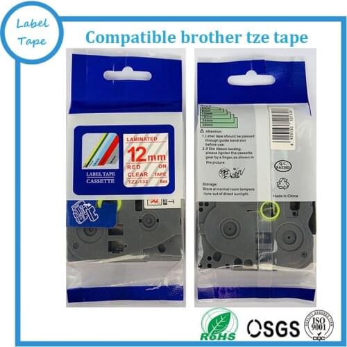 2pk/lot Compatibel brother 12mm tz tze tape TZ132 TZe132 TZe 132 TZ-132 TZ 132 p touch label tape