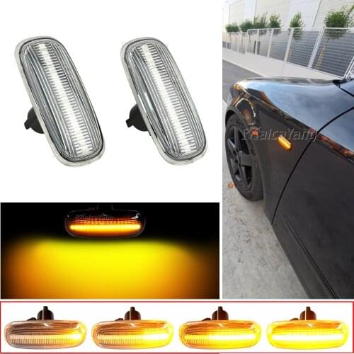 2x For Audi A3 S3 8L A8 D2 TT 8N 2000-2006 LED Car Flowing Water Dynamic Side Marker Blinker Lamp Turn Signal Light