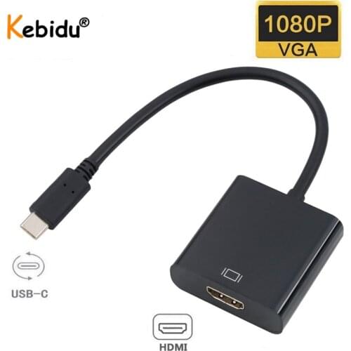 Kebidu USB Type C to HDMI-compatible Adapter 4K USB3.1 Male to HDMI-compatible Female Cable Adapter Converter for MacBook PC